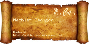 Mechler Csongor névjegykártya